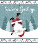 3697-cute-santa-hanging-on-christmas-lights Cute Santa Hanging on Christmas Lights Garden Flag
