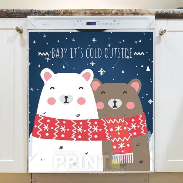 Brown and Polar Bear Couple Dishwasher Magnet