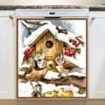 Birds of the Winter - Sparrows Dishwasher Magnet