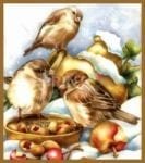 Birds of the Winter - House Sparrows Garden Flag