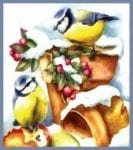 Birds of the Winter - Blue Tits Garden Flag