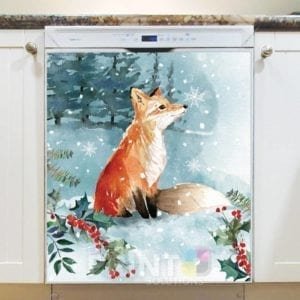 Winter Forest Fox Dishwasher Magnet