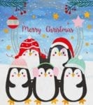 Christmas Penguins Carol Garden Flag