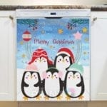 Christmas Penguins Carol Dishwasher Magnet