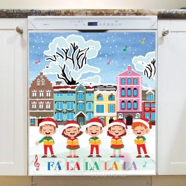 3812-christmas-caroling-kids-dishwasher-magnet Christmas Caroling Kids Dishwasher Magnet