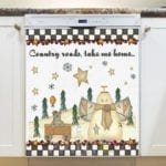 Primitive Country Farmhouse Christmas #3 Dishwasher Magnet