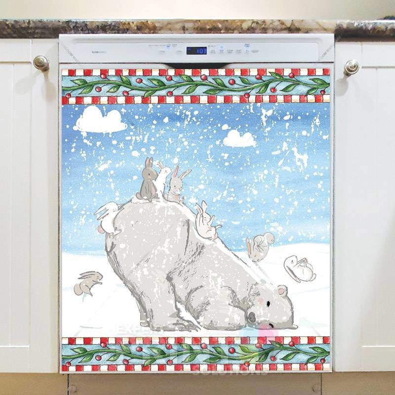 Polar Bear Slide Dishwasher Magnet