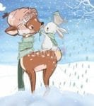 Christmas Friends - Deer and Bunny Garden Flag