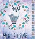 Folk Art Animal Christmas - Deer Garden Flag