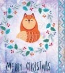 Folk Art Animal Christmas - Fox Garden Flag