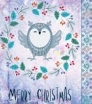 Folk Art Animal Christmas - Owl Garden Flag