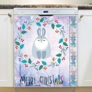 Folk Art Animal Christmas - Bunny Dishwasher Magnet