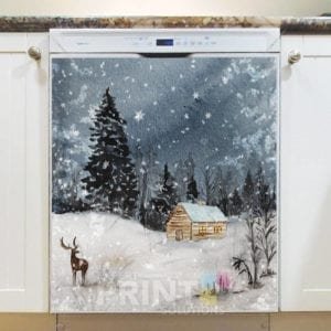 Old Farmhouse and a Reindeer Dishwasher Magnet
