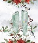 Winter Boots in the Snow Garden Flag