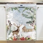 Old Farmhouse and a Deer Dishwasher Magnet