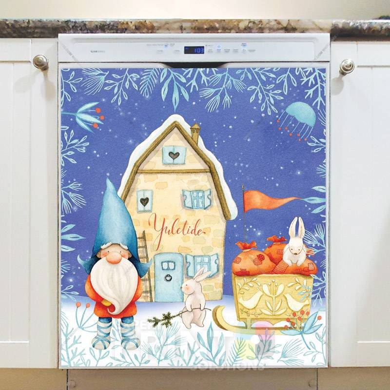 Scandinavian Yuletide Holiday Gnomes #2 Dishwasher Magnet