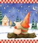 Scandinavian Yuletide Holiday Gnomes #3 Garden Flag