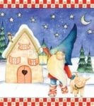 Scandinavian Yuletide Holiday Gnomes #4 Garden Flag