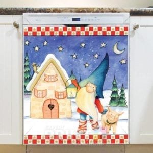 Scandinavian Yuletide Holiday Gnomes #4 Dishwasher Magnet