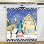 Scandinavian Yuletide Holiday Gnomes #5 Dishwasher Magnet