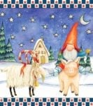 Scandinavian Yuletide Holiday Gnomes #6 Garden Flag