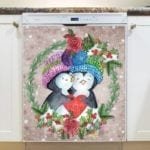 Christmas Penguins in Love Dishwasher Magnet