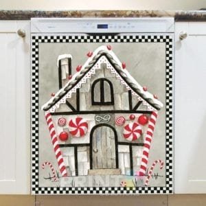 Candy Cane Gingerbread House Dishwasher Magnet