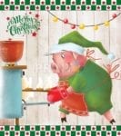 Mrs. Piglet Christmas Kitchen Garden Flag