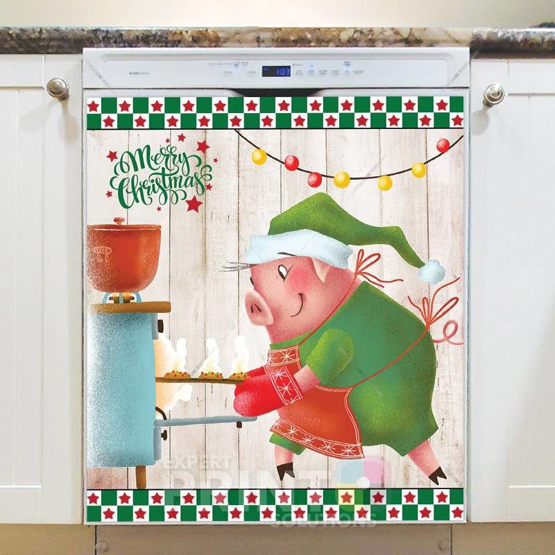 Mrs. Piglet Christmas Kitchen Dishwasher Magnet