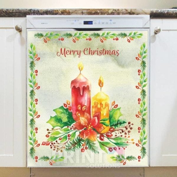 Beautiful Christmas Candles Dishwasher Magnet