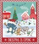 Christmas Kitten and the 3 Mice Garden Flag