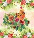 Cute Christmas Robin in Hat Garden Flag