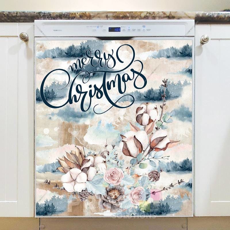 Christmas Decoration with Cotton Twigs Dishwasher Magnet