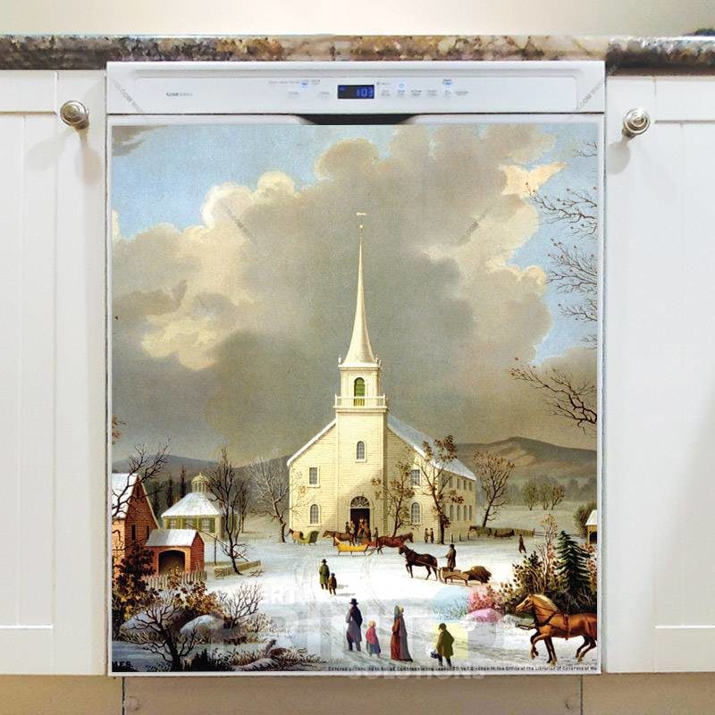 Winter Sunday in Olden Times Dishwasher Magnet
