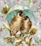 Freezing Little Birds in a Snowstorm Garden Flag