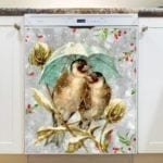 Freezing Little Birds in a Snowstorm Dishwasher Magnet