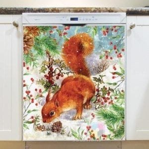 Hungry Winter Squirrel Dishwasher Magnet