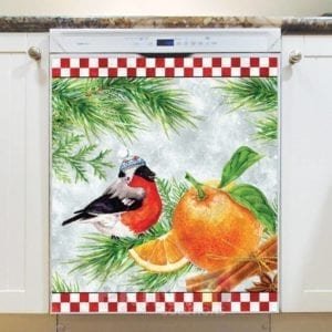 Robin with an Orange and Cinnamon Dishwasher Magnet