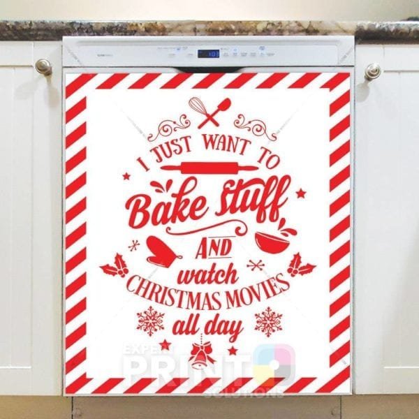 Baking and Christmas Movies Dishwasher Magnet