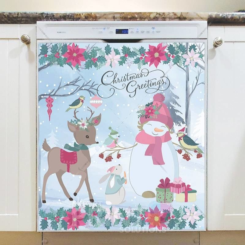 Pastel Colored Christmas Forest #1 Dishwasher Magnet