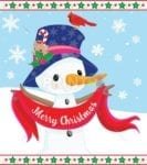 Snowman with a Christmas Ribbon Garden Flag