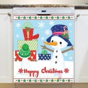 Daddy and Baby Snowman with Gifts Dishwasher Magnet