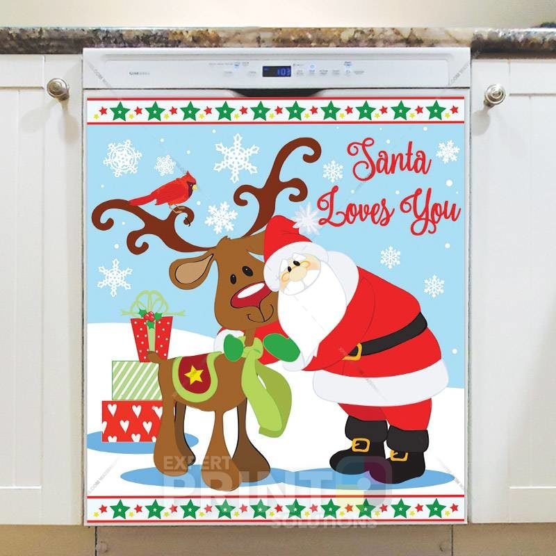 Santa Loves Rudolph Dishwasher Magnet