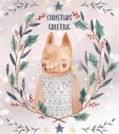 3985-scandinavian-christmas-wreath-and-a-fox Scandinavian Christmas Wreath and a Fox Garden Flag