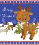 4005-baby-deer-with-christmas-lights Baby Deer with Christmas Lights Garden Flag