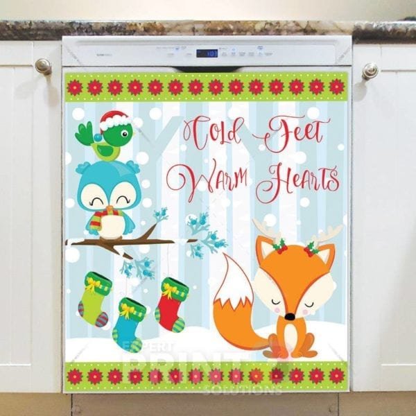 Cute Christmas Woodland Critters #1 Dishwasher Magnet