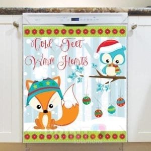Cute Christmas Woodland Critters #2 Dishwasher Magnet