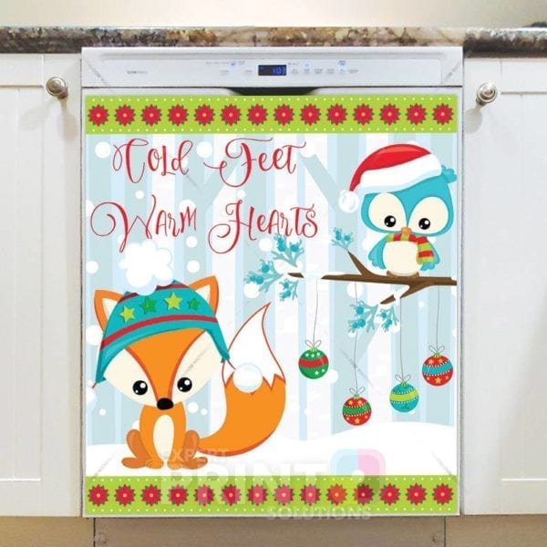 Cute Christmas Woodland Critters #2 Dishwasher Magnet