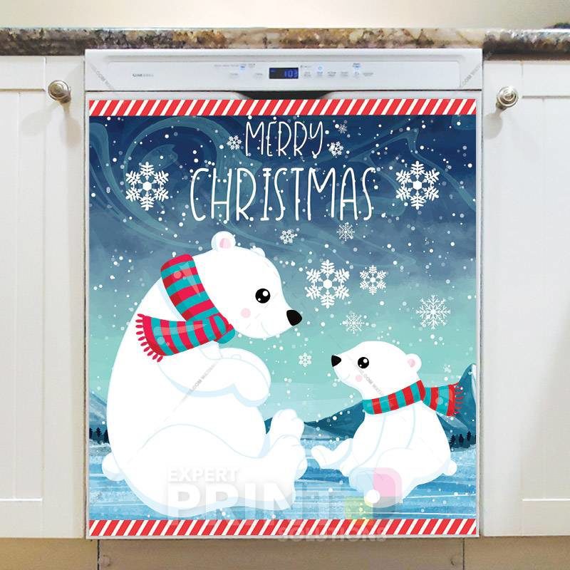 Winter Polar Bear Family #1 Dishwasher Magnet