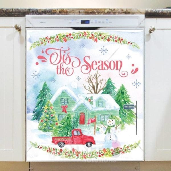 Beautiful Christmas Village #4 Dishwasher Magnet